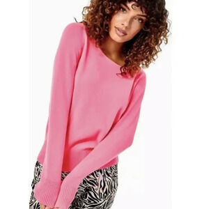 Lilly Pulitzer Back Button Fairley Cashmere Sweater M